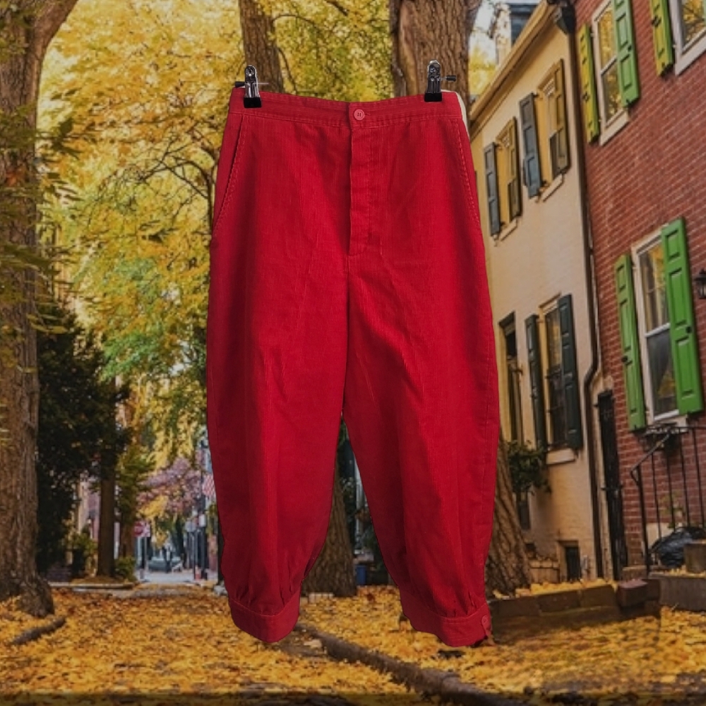 Vintage 70s Red Corduroy Knickerbocker Pants